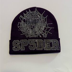 Purple Rhinestone Sp5der Beanie